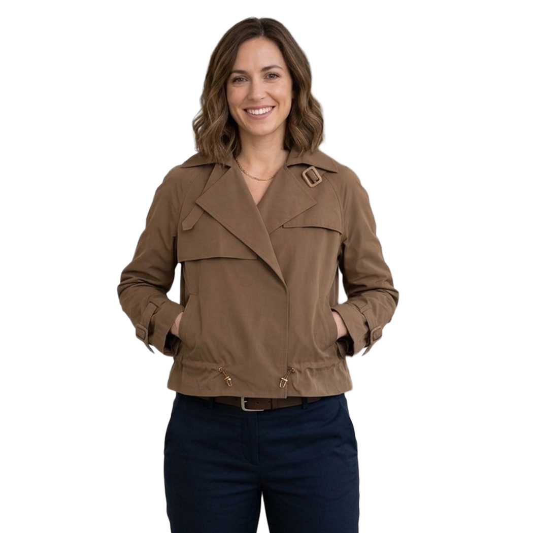 BUGER GIUBBINO GIACCA DONNA PRIMAVERILE DOPPIO PETTO TESSUTO TECNICO 52265