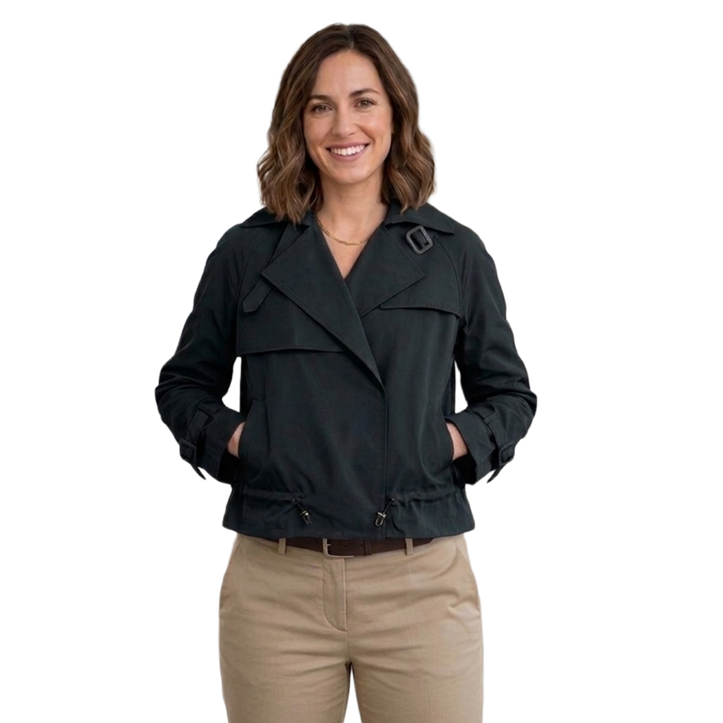 BUGER GIUBBINO GIACCA DONNA PRIMAVERILE DOPPIO PETTO TESSUTO TECNICO 52265