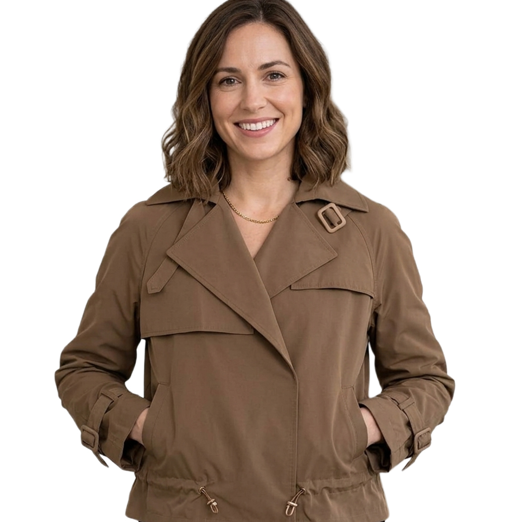 BUGER GIUBBINO GIACCA DONNA PRIMAVERILE DOPPIO PETTO TESSUTO TECNICO 52265