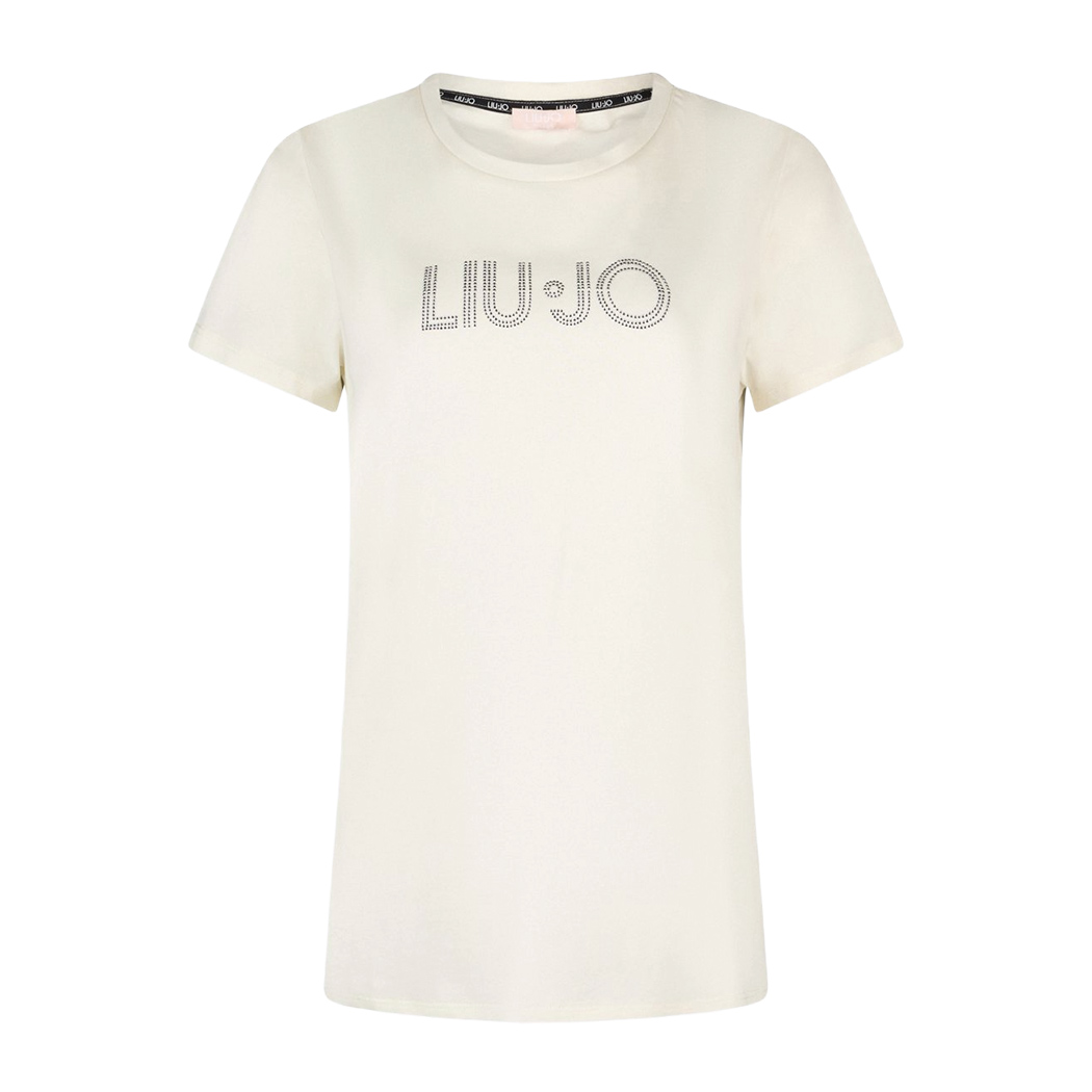 LIU JO T-SHIRT CON STRASS DONNA RAGAZZA MAGLIA LOGO MAGLIETTA COTONE TA6056JS923