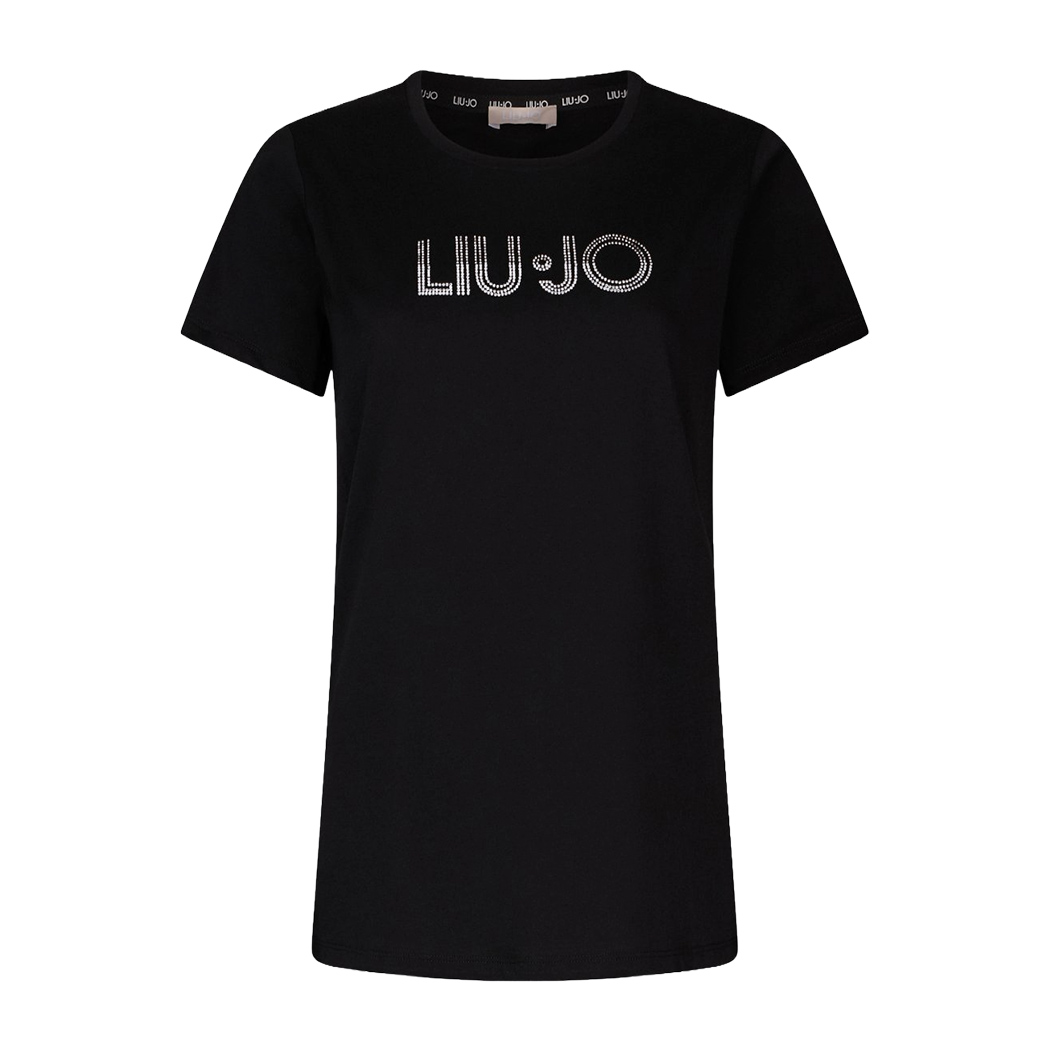LIU JO T-SHIRT CON STRASS DONNA RAGAZZA MAGLIA LOGO MAGLIETTA COTONE TA6056JS923