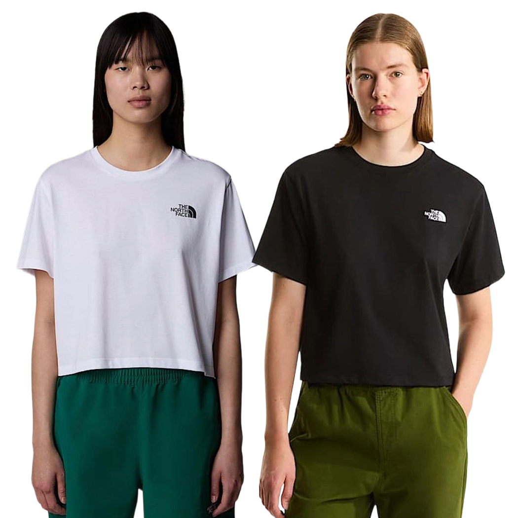 THE NORTH FACE T-SHIRT CROPPED DONNA MAGLIA CORTA LOGO MAGLIETTA COTONE NF0A8FDH