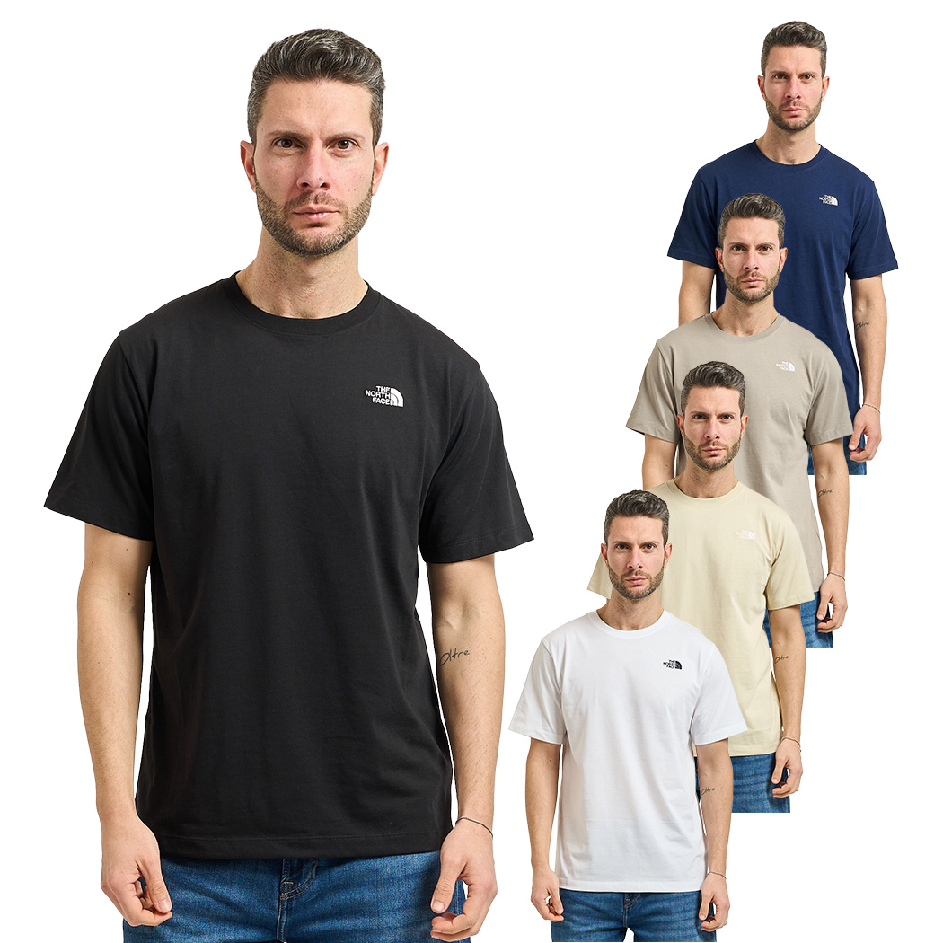 THE NORTH FACE T-SHIRT COTONE UOMO SIMPLE DOME TEE MAGLIA LOGO PICCOLO NF0A8CZ2