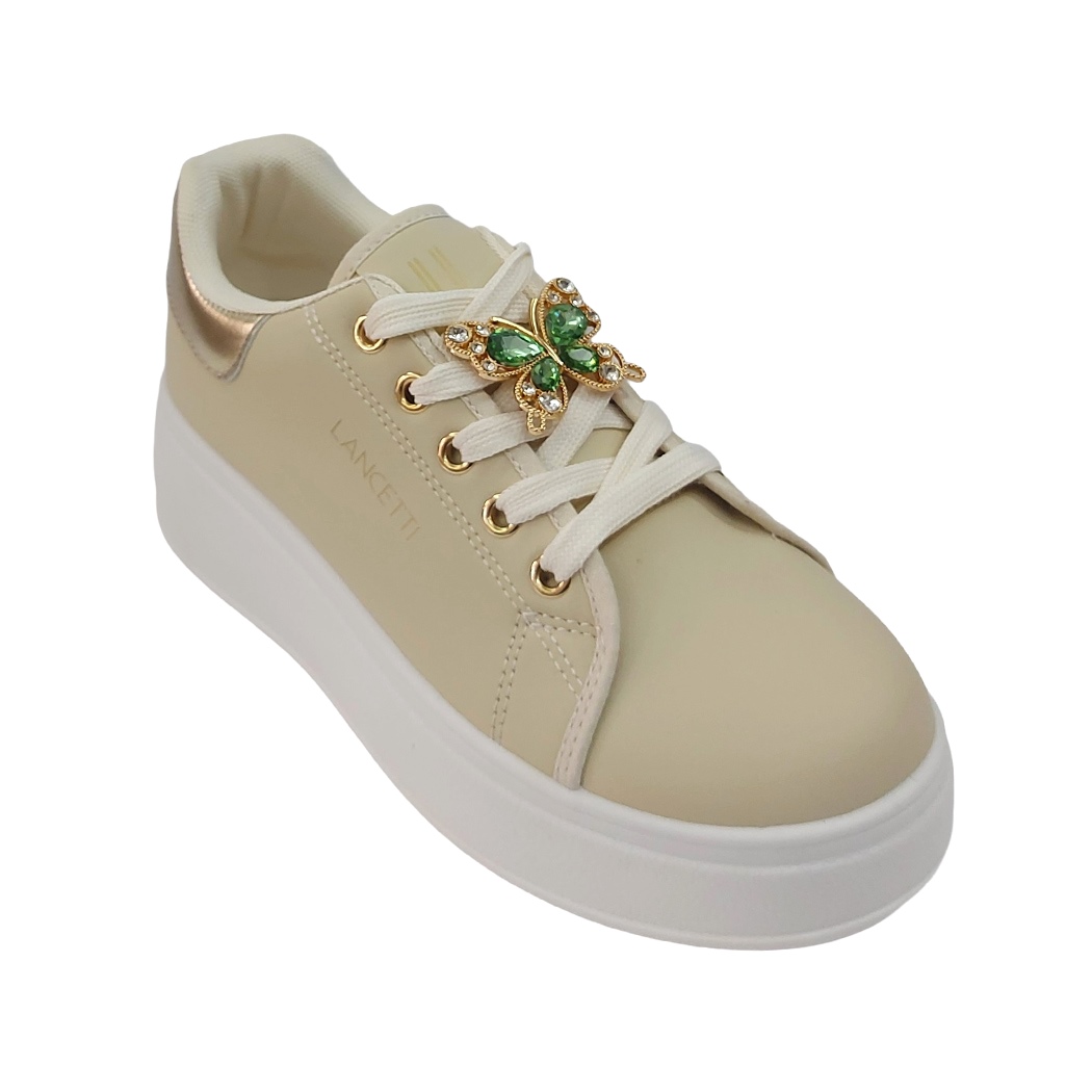 LANCETTI SCARPE DONNA PLATFORM SNEAKERS CON CHARMS COMODE CASUAL FASHION LNC3218