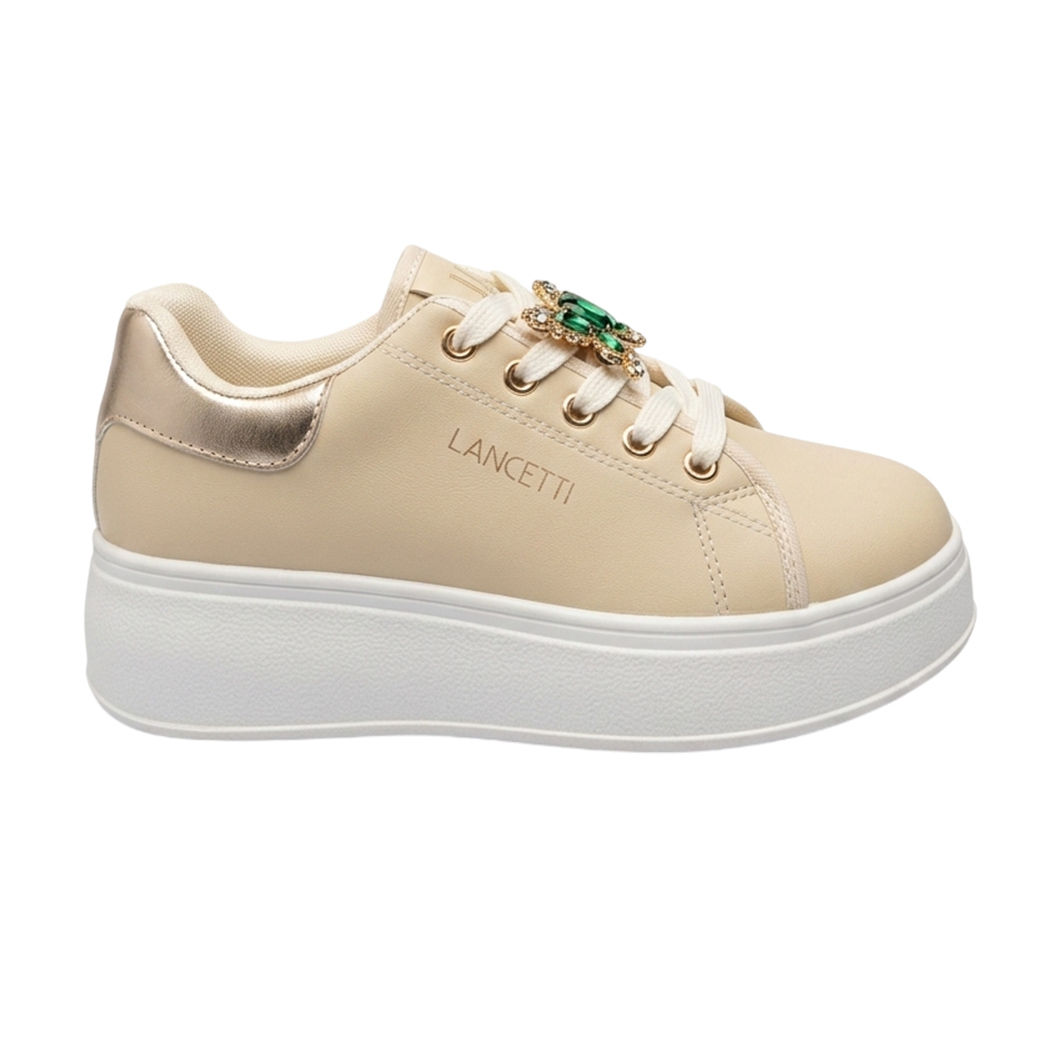 LANCETTI SCARPE DONNA PLATFORM SNEAKERS CON CHARMS COMODE CASUAL FASHION LNC3218