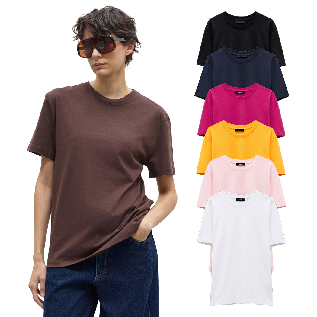 LUMINA T-SHIRT DONNA LEGGERMENTE OVER MAGLIA MAGLIETTA COTONE COMODA L8869
