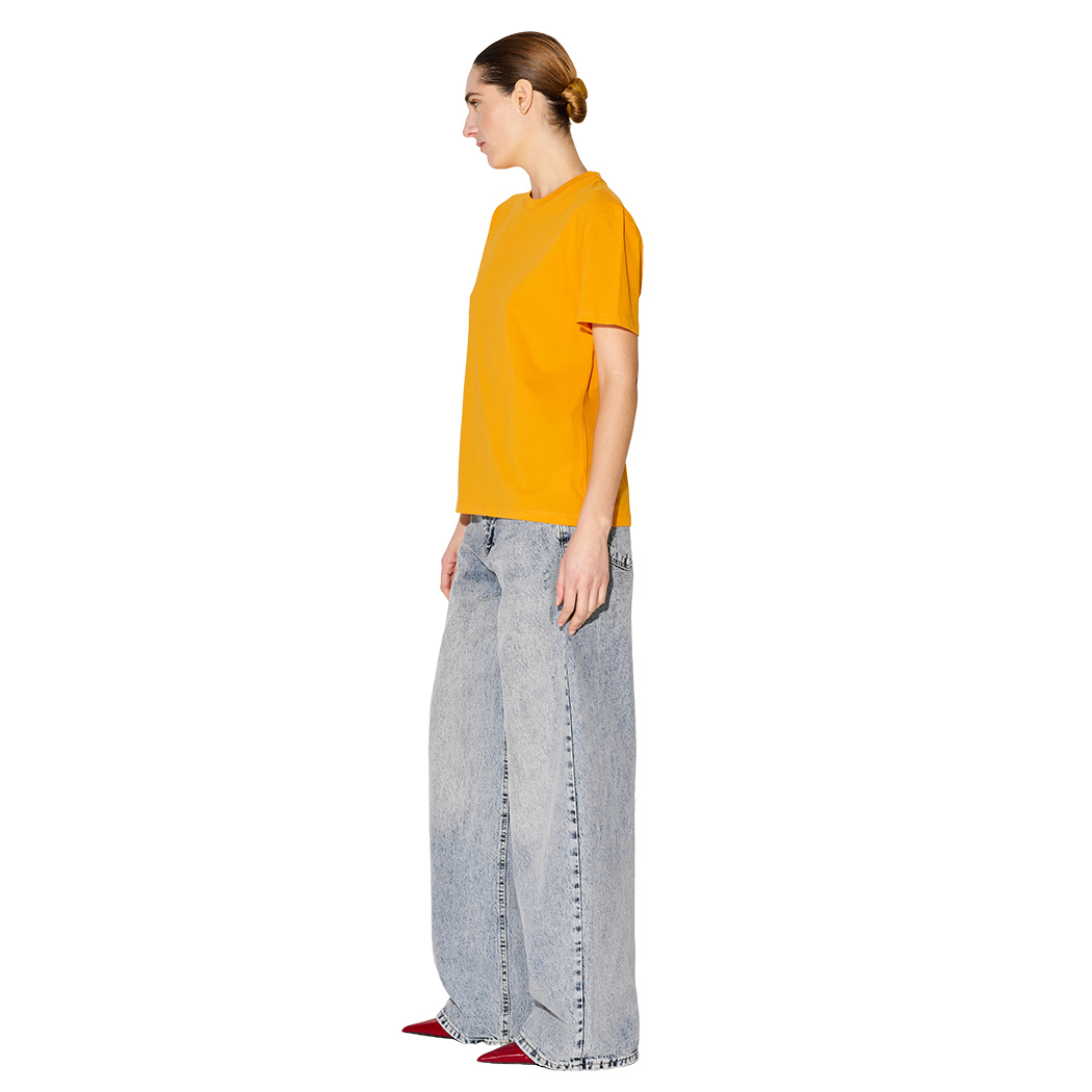 LUMINA T-SHIRT DONNA LEGGERMENTE OVER MAGLIA MAGLIETTA COTONE COMODA L8869