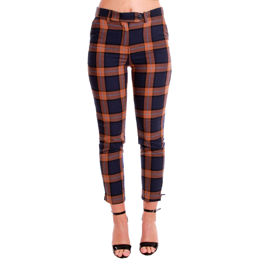 QUEGUAPA PANTALONI DONNA SIGARETTA TESSUTO TARTAN SCOZZESE GIRL SEXY 7305 |  eBay