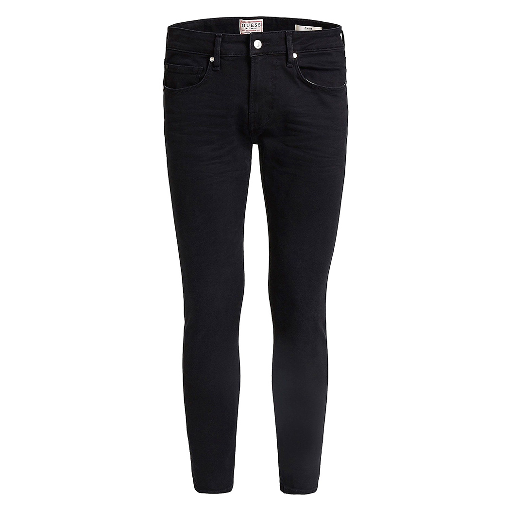 GUESS JEANS PANTALONI UOMO CHRIS SUPER SKINNY STRETCH BLACK NERO  M01A27D3YA2 | eBay
