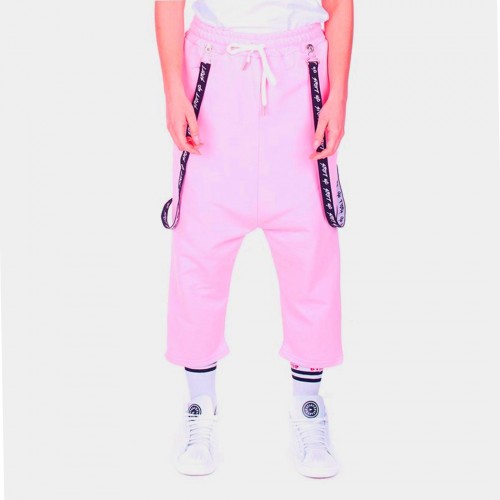 START UP - PANTALONI CAPRI DONNA IN FELPA CON BRETELLE BERMUDA SHORTS RAP PU620