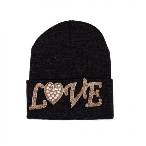 I CIERI ROSSI CAPPELLO DONNA LOGO BRILLANTINI CUFFIA BERRETTO INVERNALE LF636