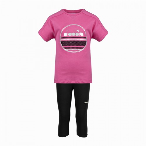 DIADORA JG.SET 5 PALLE COMPLETINO COTONE BAMBINA T-SHIRT LEGGINGS 3/4 102.175918