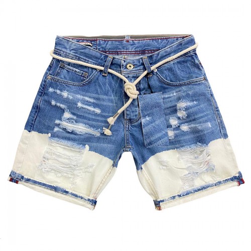 CIANOTIC DDEP SHORT BERMUDA JEANS PANTALONI UOMO ABRASIONI STRAPPI CIA010