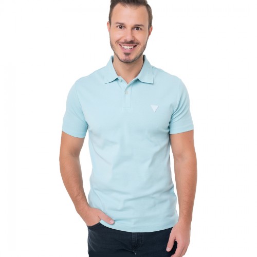 GUESS POLO UOMO T-SHIRT COTONE STRETCH MAGLIA RICAMO ESTATE SPORT M4GP66KC701