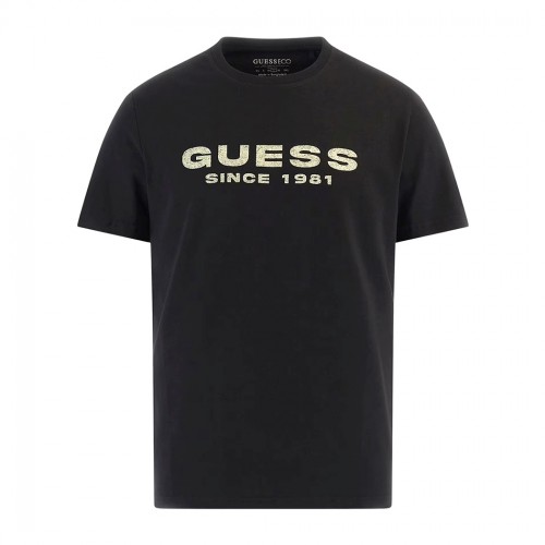 GUESS T-SHIRT UOMO MAGLIA COTONE JERSEY STRETCH LOGO FRONTALE M4GI61J1314