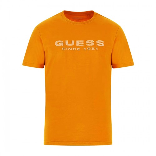GUESS T-SHIRT UOMO MAGLIA COTONE JERSEY STRETCH LOGO FRONTALE M4GI61J1314