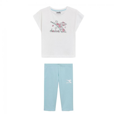 DIADORA JG. SET SS PUZZLES LOGO COMPLETINO SET BIMBA T-SHIRT LEGGINGS 102.180463