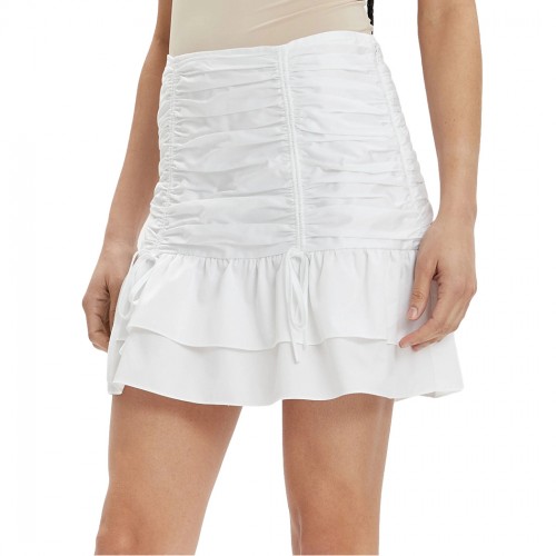 GUESS GONNA MINIGONNA MODA DONNA SKIRT COTONE DRAPPEGGIATA CORTA W4GD86WAF10