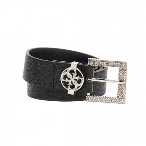GUESS CINTURA DONNA CON APPLICAZIONE LOGO STRASS LUCCICANTI BELT W4YZ03WGDL0