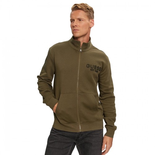 GUESS FELPA UOMO INVERNALE GARZATA FULL ZIP MAGLIA SPORT APERTA LOGO M4YQ80K9Z21