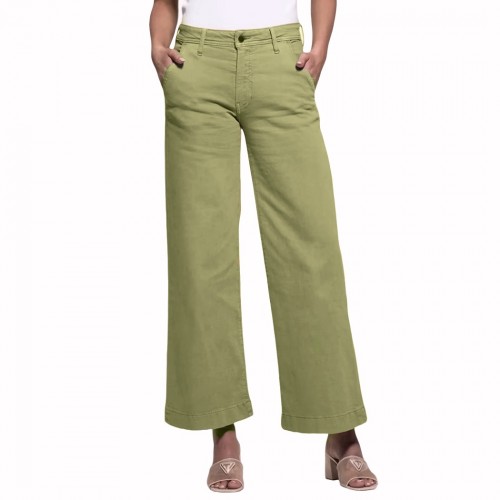 GUESS JEANS PANTALONI DONNA MODA RAGAZZA STRETCH WIDE LEG ZOYA W5RA1LWFXVA