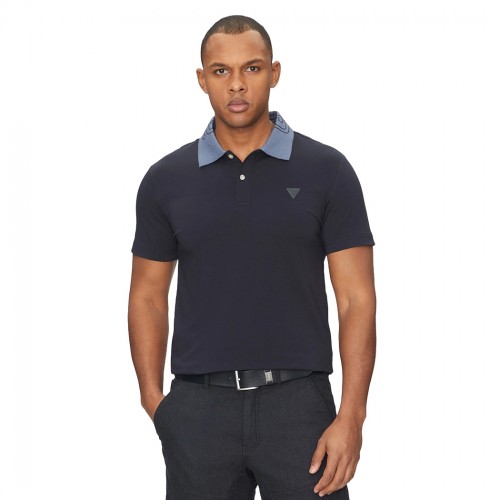 GUESS POLO UOMO T-SHIRT COTONE STRETCH LOGO MAGLIA NOLAN ESTATE M5GP66J1314
