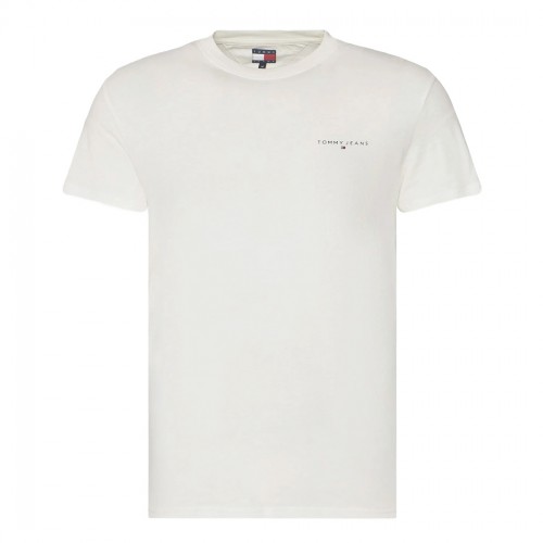 TOMMY JEANS T-SHIRT COTONE JERSEY UOMO SLIM BANDIERINA LOGO STAMPATO DM0DM21188