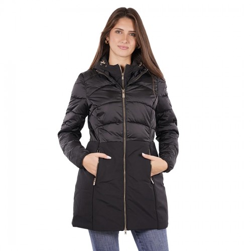 YES-ZEE GIUBBOTTO COPPOTTO DONNA GIUBBINO GIACCA CAPPUCCIO AMOVIBILE O003/M800