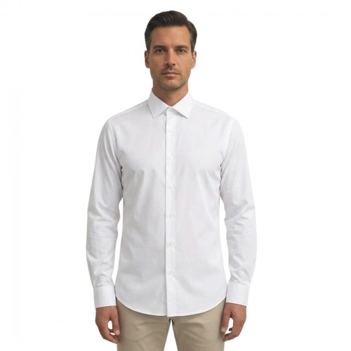 BUGER CAMICIA UOMO COTONE SLIM MODERATO SHIRT ELASTICIZZATA COLLO ITALIANO 50065