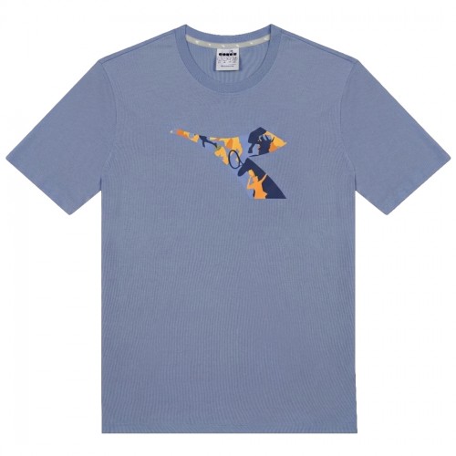DIADORA T-SHIRT SS ESS. SPORTS BL UOMO MAGLIA SPORT TINTA UNITA LOGO 102.182900