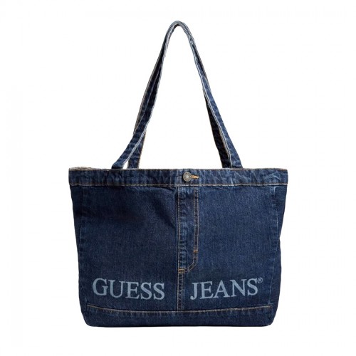 GUESS JEANS BORSA DONNA SHOPPER TOTE DENIM SHOPPING BAG LOGO SPALLA M4BZ67D5RH0