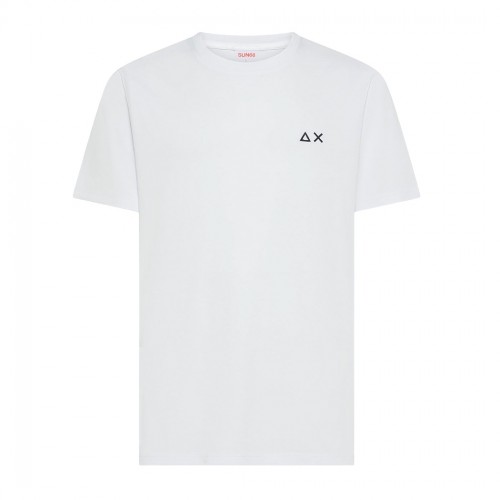SUN68 T-SHIRT UOMO JERSEY COTONE GIROCOLLO LOGO RICAMATO MAGLIA SPORT T36104