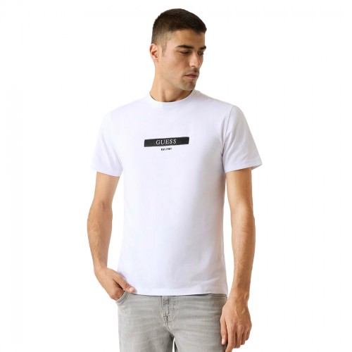 GUESS T-SHIRT UOMO MAGLIA COTONE JERSEY LOGO TRIANGOLO ANCORA M6RI17J1314