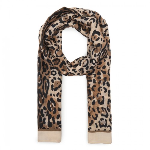GUESS SCIARPA DONNA FOULARD STAMPA ANIMALIER LOGO PASHMINA SCIALLE AW5495POL03