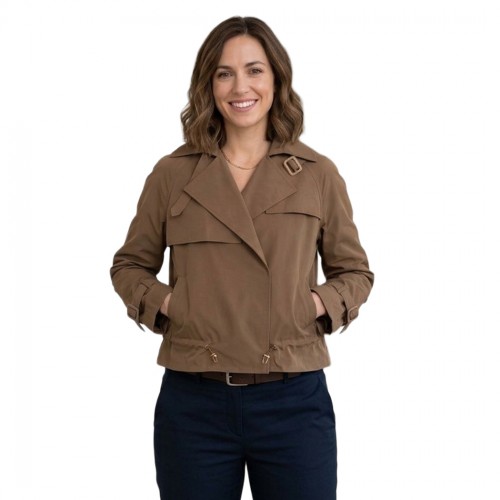 BUGER GIUBBINO GIACCA DONNA PRIMAVERILE DOPPIO PETTO TESSUTO TECNICO 52265