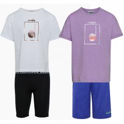 DIADORA JG. SET SS LOGO MANIA COMPLETINO BAMBINA T-SHIRT LEG