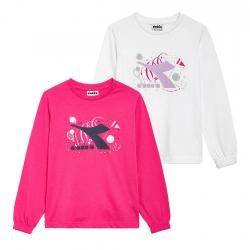 DIADORA JG T-SHIRT LS GLOSS MAGLIA BAMBINA COTONE MANICHE LU