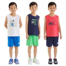 DIADORA JB.SET SL RIDDLE COMPLETO COTONE BAMBINO CANOTTA PAN