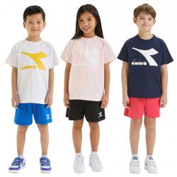 DIADORA JU. SET SS CORE COMPLETO COTONE BAMBINI T-SHIRT PANT