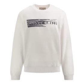 GUESS FELPA UOMO FRENCH TERRY CON LOGO FRONTALE MAGLIA 