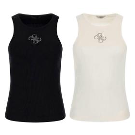 GUESS CANOTTIERA LOGO FRONTALE TOP MAGLIA MAGLIETTA DON
