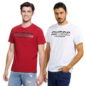 GUESS T-SHIRT UOMO MAGLIA COTONE JERSEY STRETCH LOGO FR