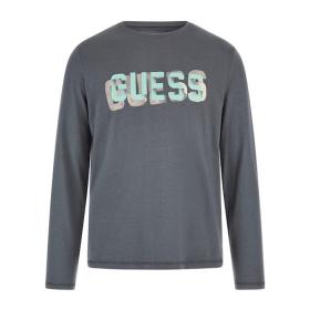 GUESS T-SHIRT UOMO MAGLIA COTONE MANICA LUNGA STRETCH B