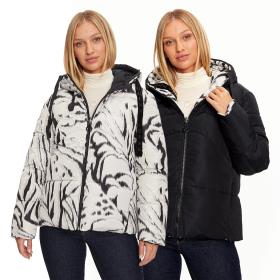 GUESS GIUBBINO REVERSIBILE DONNA GIACCA PIUMINO CON FAN