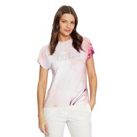 GUESS T-SHIRT MAGLIA MAGLIETTA DONNA LOGO FIORI FRONTAL
