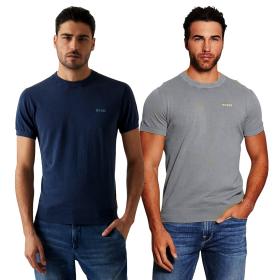 GUESS T-SHIRT UOMO MAGLIA COTONE FILO SETA STRETCH LOGO